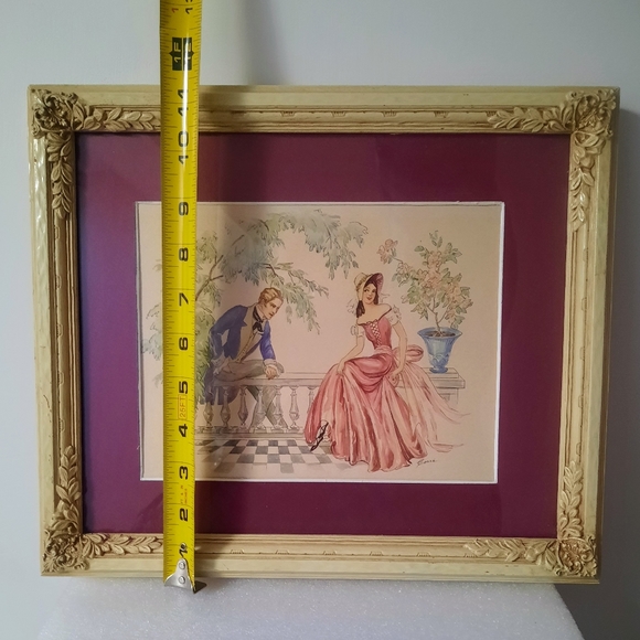 Victorian Colorized Ink Drawing - Picture 9 of 10